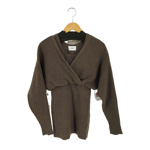 クラネ CLANE レイヤーニットトップス CACHE COEUR LAYER KNIT TOPS BEIGE レディース JPN:1