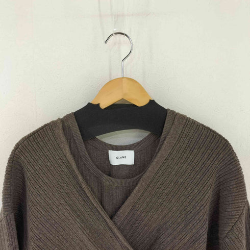 クラネ CLANE レイヤーニットトップス CACHE COEUR LAYER KNIT TOPS BEIGE レディース JPN:1
