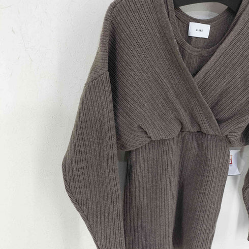 クラネ CLANE レイヤーニットトップス CACHE COEUR LAYER KNIT TOPS BEIGE レディース JPN:1