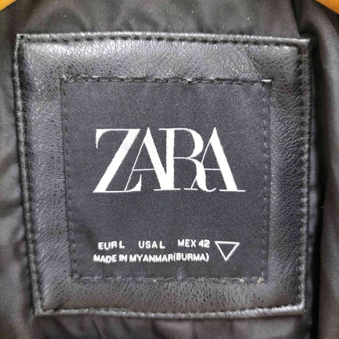 ザラ ZARA フェイクレザーダブルライダース メンズ L