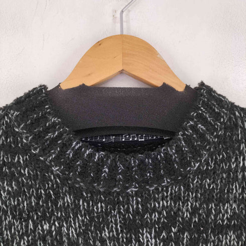 N NUMBER SHORT FEATHER KNIT PULLOVER ショートフェザー ミックスニット クルーネック プルオーバー メンズ JPN:4