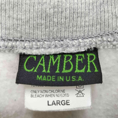 キャンバー CAMBER USA製 フロント刺繍クルーネックスウェットシャツ メンズ LARGE