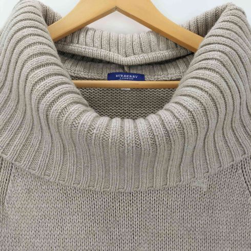 バーバリーブルーレーベル BURBERRY BLUE LABEL ホース刺繍ロゴ カシミヤ混 ニットワンピース レディース 38