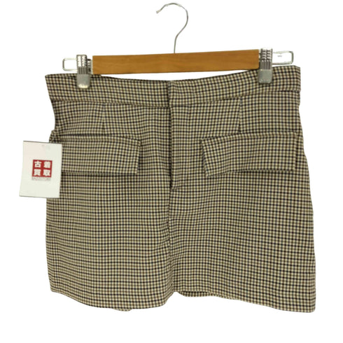 ザラ ZARA レーヨン混 チェック ショート パンツ レディース M