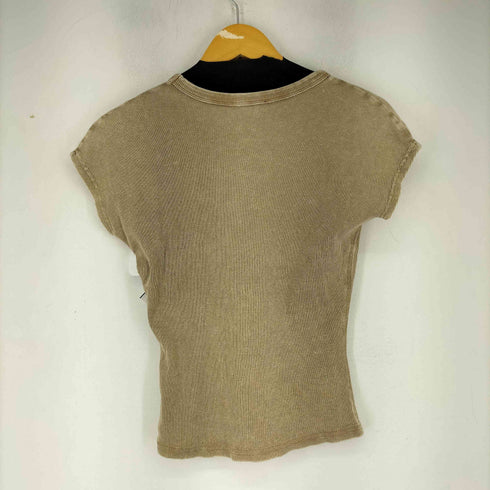 ザラ ZARA WASHED EFFECT RIBBED T-SHIRT レディース US M