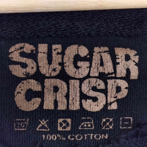 SUGAR CRISP Y2K ラインストーン キャラクター ダメージ バックプリント オーバーサイズ ジップアップパーカー レディース