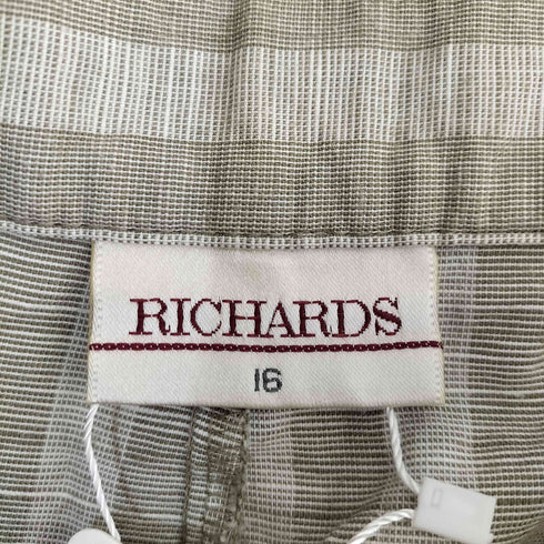 RICHARDS MADE IN UK リネンレーヨン ストライプ2タックショーツ YKK レディース 16