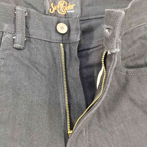 サニーサイダー SUNNY SIDER ジッパーフライ 後染めブラックデニムパンツ UNIVERSAL ZIPPER メンズ