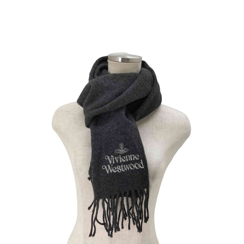 ヴィヴィアンウエストウッドアクセサリー Vivienne Westwood Accessories ロゴ刺繍ウールマフラー レディース