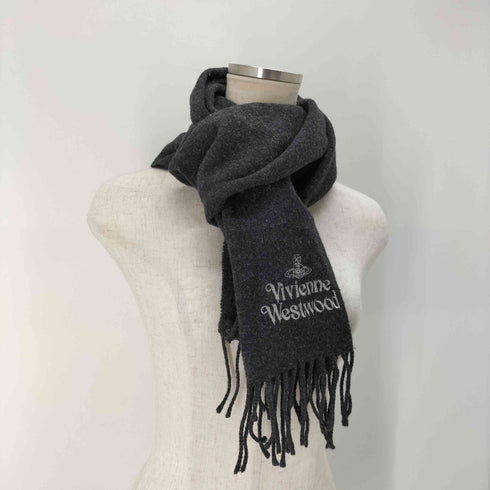 ヴィヴィアンウエストウッドアクセサリー Vivienne Westwood Accessories ロゴ刺繍ウールマフラー レディース