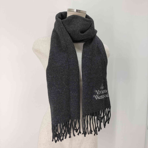 ヴィヴィアンウエストウッドアクセサリー Vivienne Westwood Accessories ロゴ刺繍ウールマフラー レディース