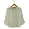 ザラ ZARA クレープ素材 ターンアップスリーブシャツ レディース import:M