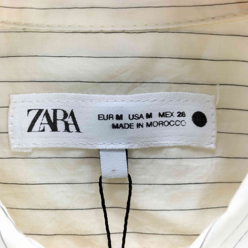 ザラ ZARA ステッチデザインストライプシャツ レディース import:M