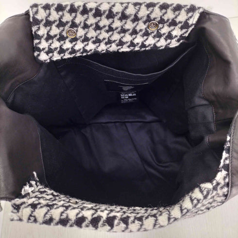 ディスコードヨウジヤマモト discord Yohji Yamamoto 24AW INFINITE インフィニット ハングトゥース 千鳥格子 切替 レザー トートバッグ メンズ