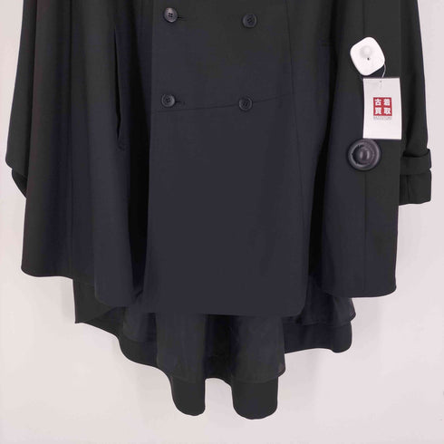グラウンドワイヨウジヤマモト Ground Y Yohji Yamamoto WOOL POLYESTER GABARDINE JUMBO CAPE CLOAK ウール ポリ ギャバジン ジャンボ ケープ クローク マント メンズ JPN:3
