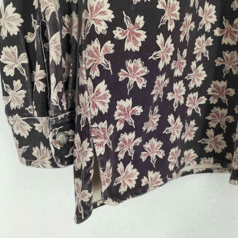 シーピーカンパニー C.P.COMPANY 80S~ 花柄 ロゴ刺繍ヘビーコットンシャツ メンズ 160