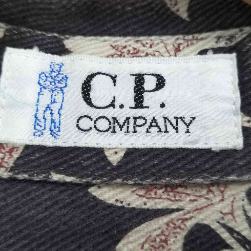 シーピーカンパニー C.P.COMPANY 80S~ 花柄 ロゴ刺繍ヘビーコットンシャツ メンズ 160