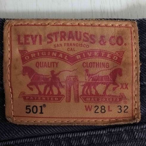リーバイス Levis 501 後染め ボタンフライ ブラック デニムパンツ レディース W28 L32