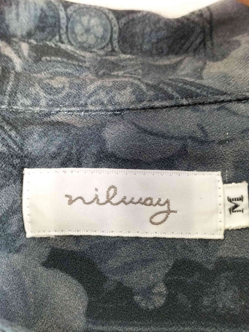 ニルウェイ Nilway 総柄 長袖シャツ とろみシャツ ビッグシルエット メンズ JPN:M