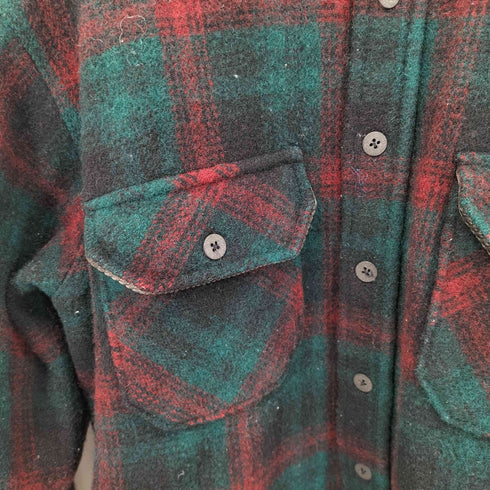 ウールリッチ WOOLRICH 90S MADE IN USA ウールシャドーチェックシャツ メンズ import:L