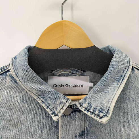 カルバンクラインジーンズ Calvin Klein Jeans 23SS ボクシ―デニムジャケットロゴパッチケミカルウォッシュデニムジャケット メンズ JPN:L