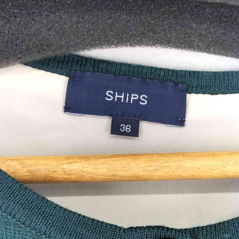 シップス SHIPS ソリッド ボーダー チュールコンビ カーディガン レディース 36
