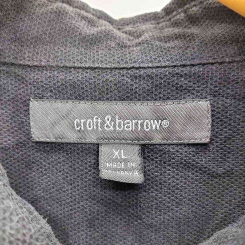 クラフトアンドバロー Croft&Barrow エンボス ポリ L/S シャツ オーバーサイズ メンズ import:XL