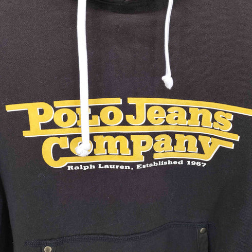 ポロジーンズ RL POLO JEANS CO. ロゴプリント 裏地サーマル プルオーバーパーカー ダブルフェイス メンズ JPN:L