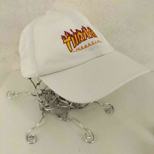 スラッシャーマガジン THRASHER MAGAZINE ファイヤーパターンロゴ刺繍 6パネルキャップ レディース FREE