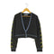 ザラ ZARA EMBROIDERED KNIT CARDIGAN フラワー 刺繍 クロップド丈 カーディガン レディース import:M
