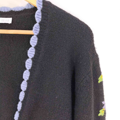 ザラ ZARA EMBROIDERED KNIT CARDIGAN フラワー 刺繍 クロップド丈 カーディガン レディース import:M