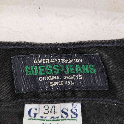 ゲスジーンズ GUESS JEANS 90s MADE IN USA 後染めブラック デニムペインターパンツ メンズ W34 L34