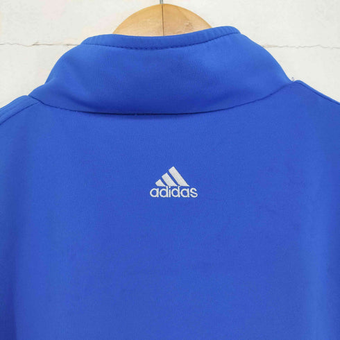 アディダス adidas 00s パフォーマンスロゴ刺繍 ストライプライン ジップアップ ジャージジャケット メンズ XXL