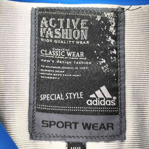 アディダス adidas 00s パフォーマンスロゴ刺繍 ストライプライン ジップアップ ジャージジャケット メンズ XXL