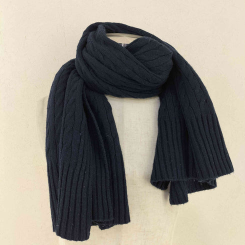 ラルフローレン RALPH LAUREN スモールポニー刺繍 ウールアクリル ケーブルニットマフラー レディース 70x150cm