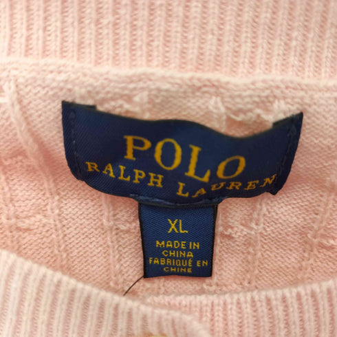ポロラルフローレン POLO RALPH LAUREN ポニー刺繍 ケーブルニットカーディガン レディース import:XL