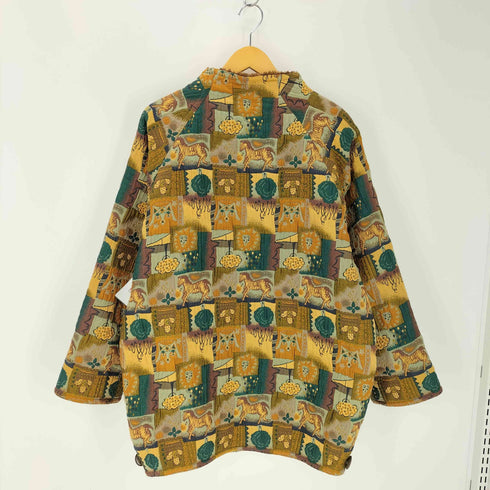 アンリリュシャピュイ Henri-Luc Chapuis ゴブラン織 裏地ボアハーフコート レディース