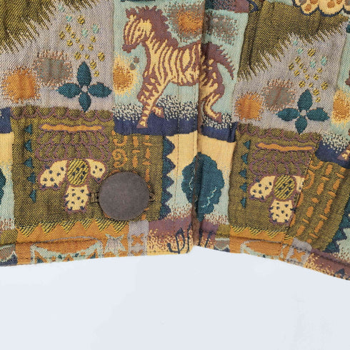 アンリリュシャピュイ Henri-Luc Chapuis ゴブラン織 裏地ボアハーフコート レディース