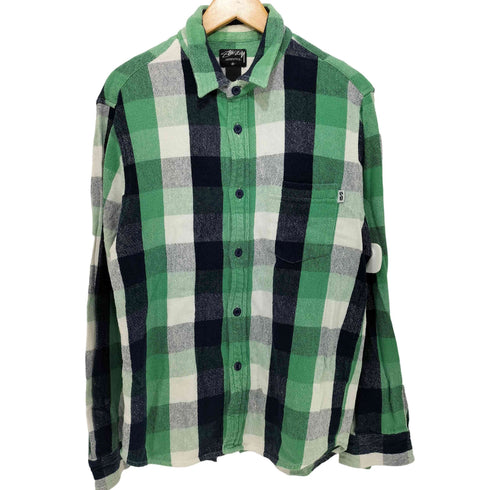 ステューシー Stussy チェック柄 ロングスリーブ ヘビーネルシャツ メンズ import:M