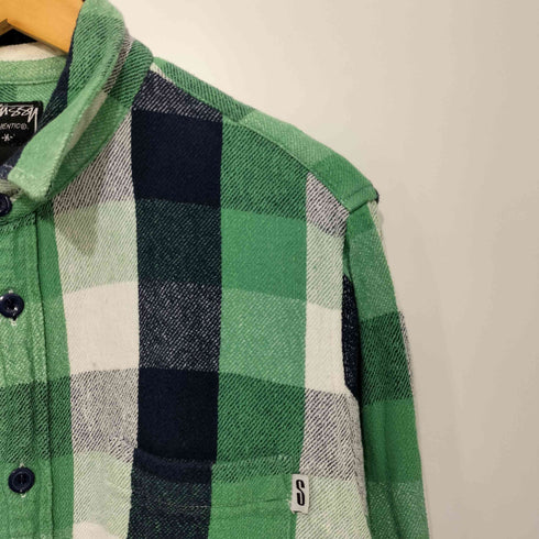 ステューシー Stussy チェック柄 ロングスリーブ ヘビーネルシャツ メンズ import:M