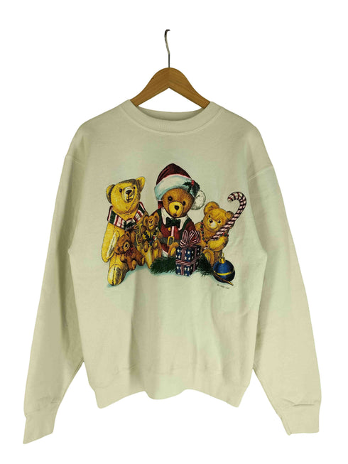 オニータ ONEITA 90S USA製 POWER-SWEATS クリスマスベアー 両面プリント スウェット メンズ import:M