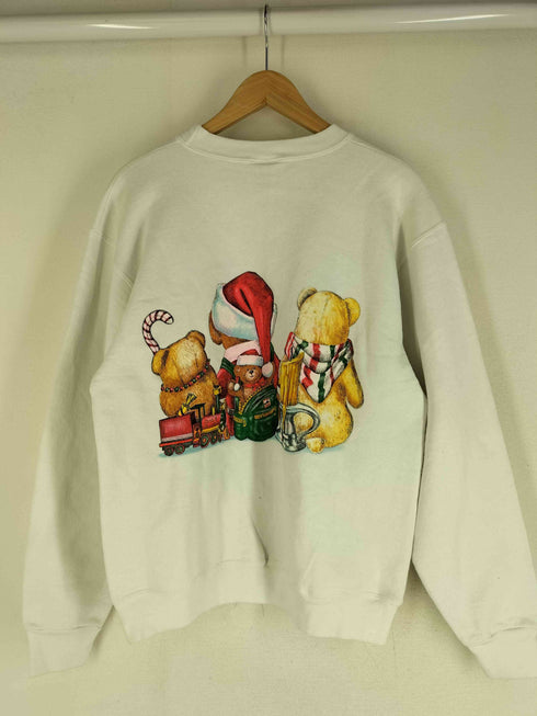 オニータ ONEITA 90S USA製 POWER-SWEATS クリスマスベアー 両面プリント スウェット メンズ import:M