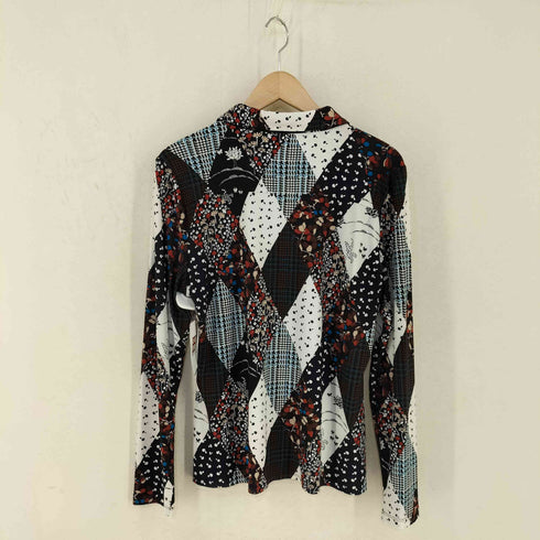 トミーヒルフィガー TOMMY HILFIGER 総柄 ストレッチ L/S シャツ レディース import:L