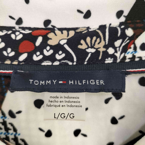 トミーヒルフィガー TOMMY HILFIGER 総柄 ストレッチ L/S シャツ レディース import:L