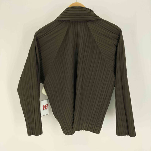 イッセイミヤケ ISSEY MIYAKE 80S 筆タグ ビッグ カラー プリーツ ジップアップ ジャケット レディース JPN:M