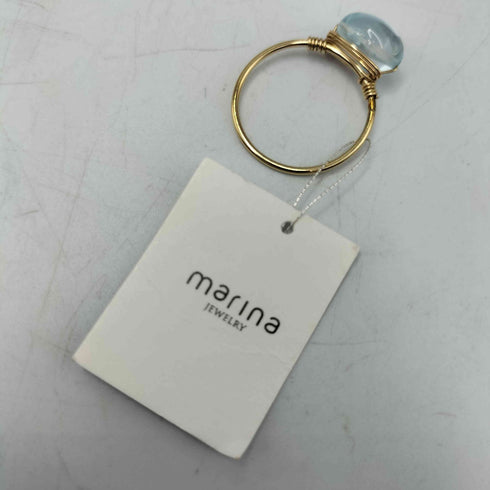 marina JEWELRY 14K Gold Filled スカイブルー 天然石 ストーン リング レディース 10号