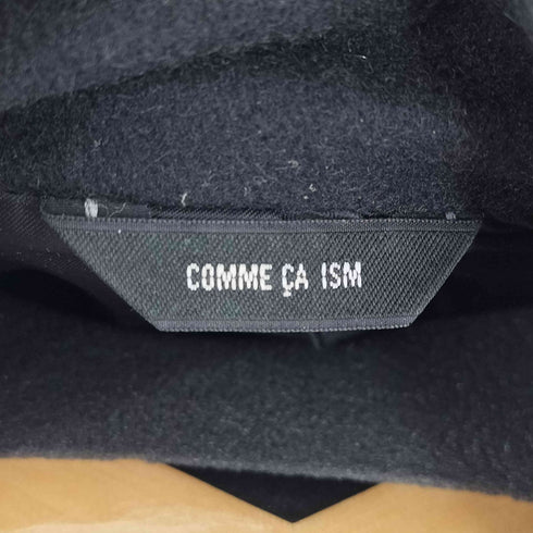 コムサイズム COMME CA ISM ウール ナイロン デザイン ジップアップ ハーフコート レディース