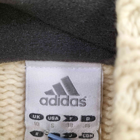 アディダス adidas 00S 袖ライン ナンバリング ウール ナイロン ジップアップ ニット レディース JPN:M