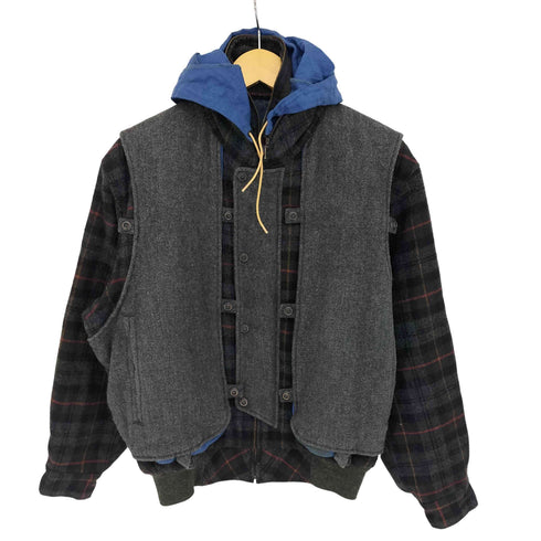 ハートフォード hartford ナイロンフード ドッキング ウールブルゾン メンズ import:M