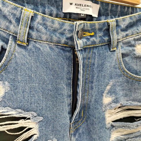 ダメージデニムパンツ レディース M
